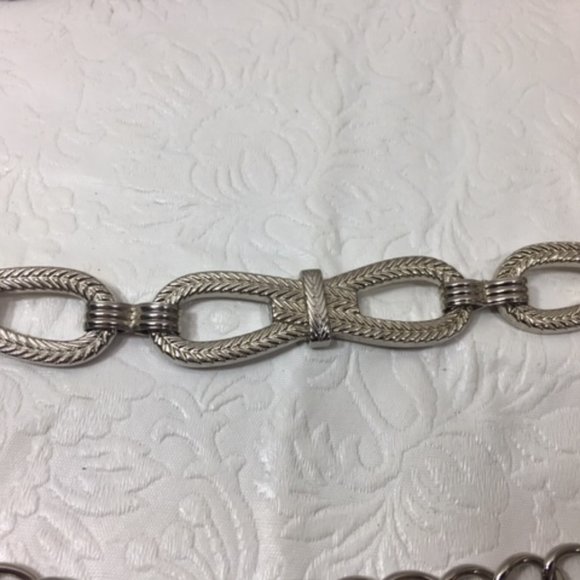 Metal Silver Toned Chain Loops Infinity Rope Design Belt 40" - Picture 3 of 5